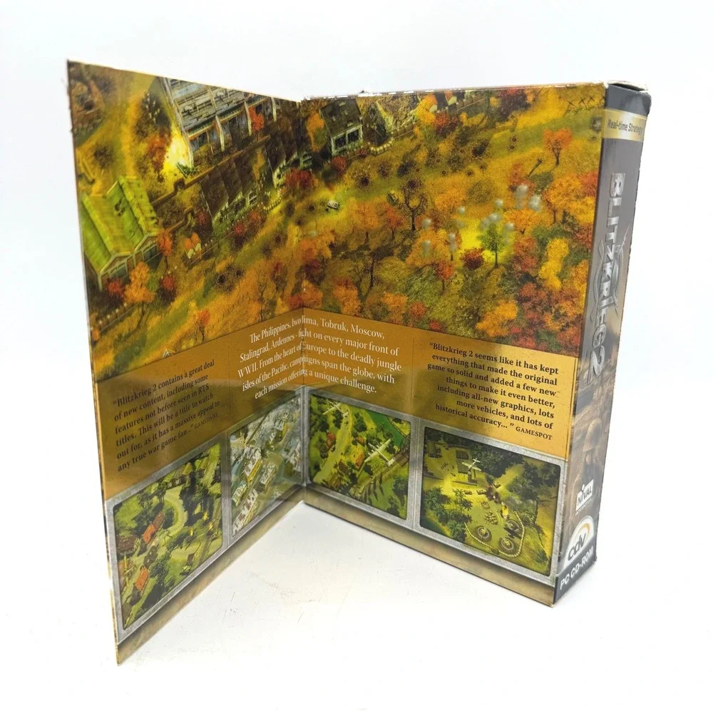 CDV Blitzkrieg 2 PC Game PC CD-ROM Brown WWII Real-Time Strategy Big Box 4-Disc